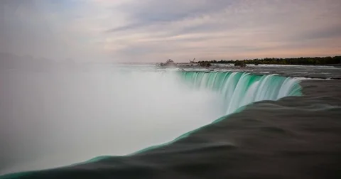Niagara Falls, ON, Canada - Horseshoe Falls with spray mist - Timelapse Stock Footage 75273600
