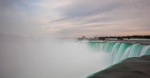 Niagara Falls, ON, Canada - Horseshoe Falls - Timelapse pan right Stock Footage 75280816
