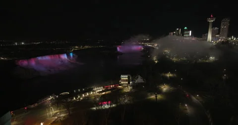 Niagara Falls Canada Night Light Show Stock Footage 283949057