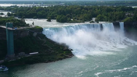 Niagara Falls, Canada - September 03, 2026: American Falls and Bridal Veil Stock Footage 345018332