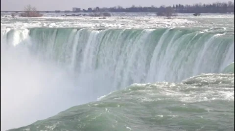 Niagara Falls Canada Side Winter Stock Footage 50614801