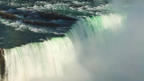 Niagara Falls, Canada, Slow Motion - Slow motion of the Horseshoe Falls durin Stock-Footage 195358634