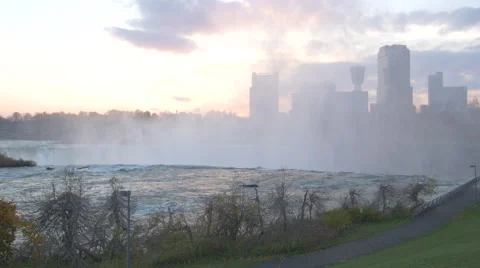 Niagara Falls city view from Niagara Falls State Park Video stock 47892247