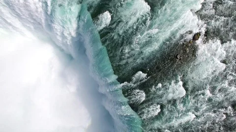 Niagara Falls Direct Vertical Down Overhead Panning Shot Stock Footage 99982605