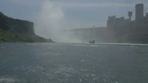 Niagara falls [during solar eclipse] POV Stock Footage 82747400