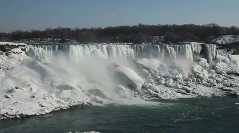 Niagara Falls During Winter Cold Stock Footage 717733