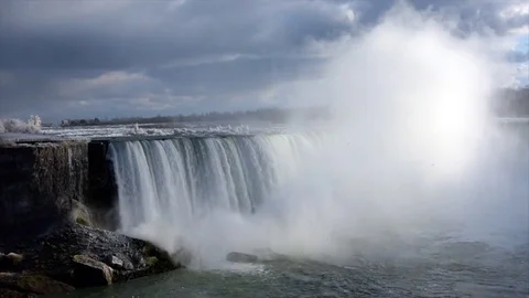 Niagara Falls in the early winter Stock Footage