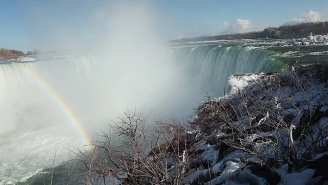 Niagara Falls end of winter Stock Footage 87606894
