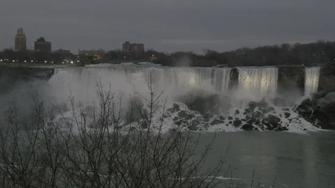 Niagara Falls in the evening Stock Footage 87513606