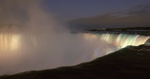 Niagara Falls Evening Illumination Video stock 119060216
