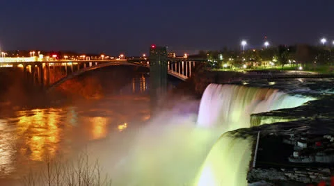 Niagara falls at evening, time lapse Stock Footage 25158997
