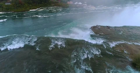 Niagara Falls Flyover Cinematic Dramatic Pn Down Toronto Canada Stock Footage 307127729