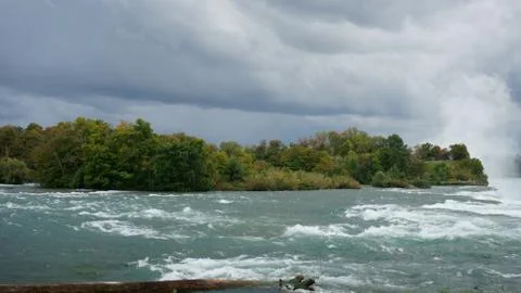 Niagara Falls with forest Stock Photos