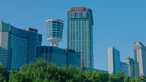 Niagara Falls Hotels pano Vídeo Stock 214645970
