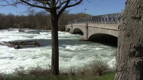 Niagara falls niagara river bridge Stock Footage 74091745