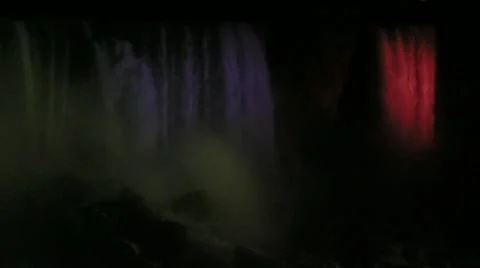 Niagara Falls at Night Stock Footage 12549371