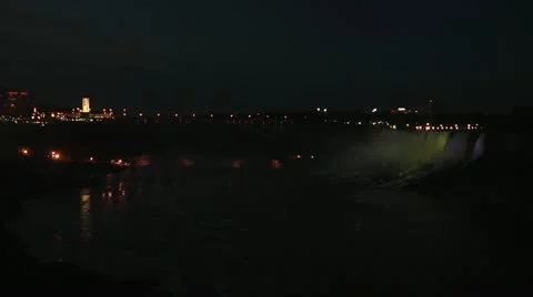 Niagara Falls at night Video stock 22029187