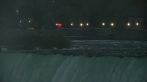 Niagara Falls at night Stock Footage 22029226