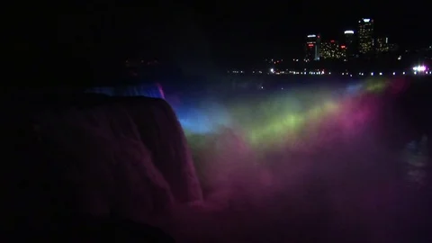 Niagara Falls at night Stock Footage 72571577