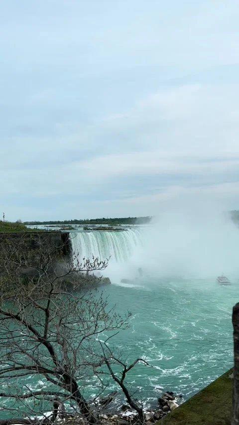 Niagara Falls Panoramic View Seen From Tourist Eyes Stock Footage 256574464
