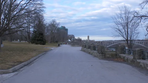 Niagara Falls Park Sidewalk View 4K Stock-Footage 130879591