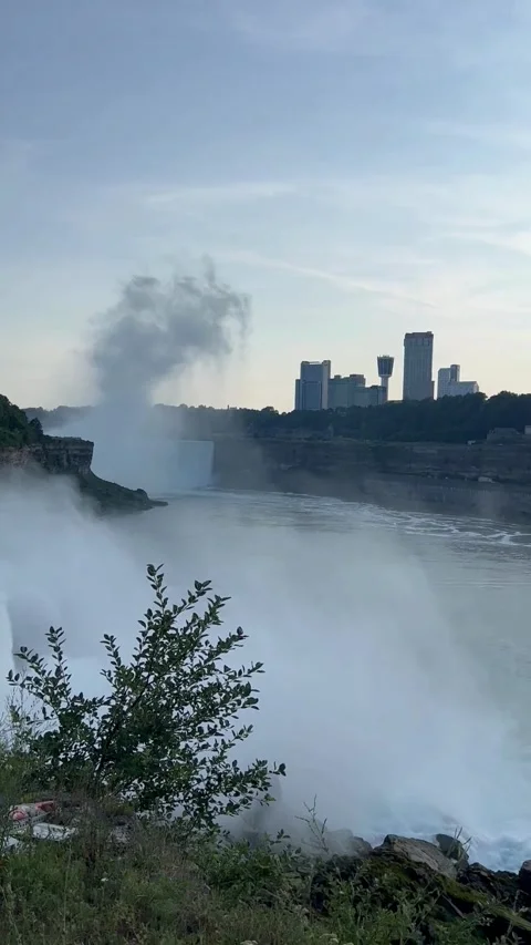 Niagara Falls Profile from American Side Observation Deck Stock Footage 316981320