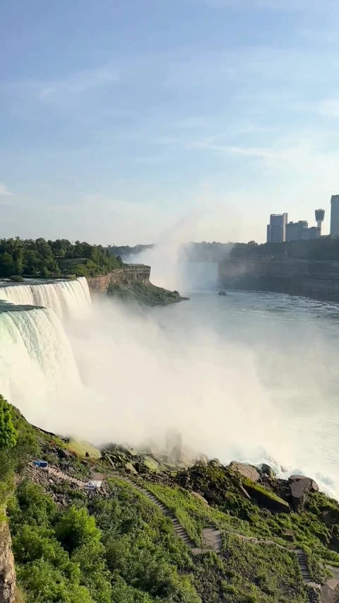 Niagara Falls Profile from American Side Observation Deck Stock Footage 316981591