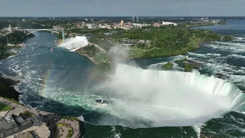 Niagara Falls Pull Back Video stock 282753364