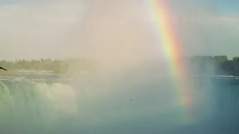 Niagara Falls with rainbow Video stock 218186295