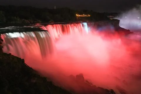 Niagara Falls in Red Stock Photos
