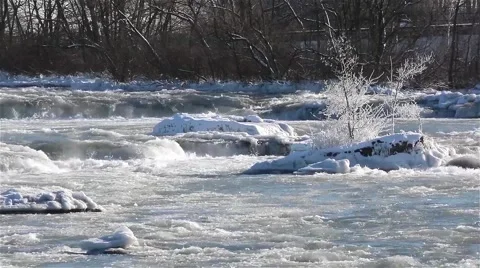 Niagara Falls River winter 02osvv Stock Footage 46259940