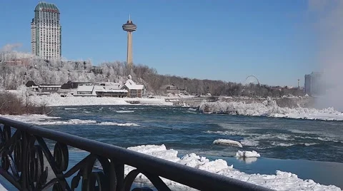 Niagara Falls River winter 07svv Stock Footage 46796943