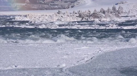 Niagara Falls River winter 09svv Stock Footage 46796875