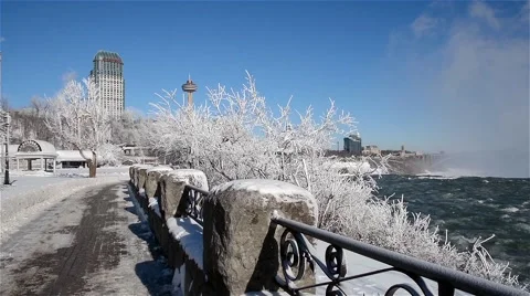 Niagara Falls River winter 11osvv Stock Footage 46259830