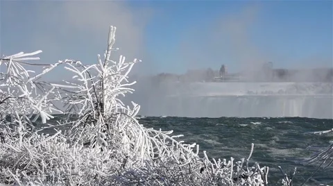 Niagara Falls River winter 15osvv Stock Footage 46259344