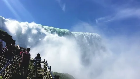 Niagara Falls from shore with spray Video stock 236258606