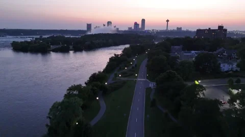 Niagara falls street view Stock Footage 284580835