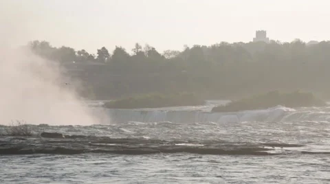 Niagara Falls at sunrise Stock Footage 64923348