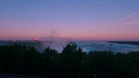 Niagara Falls Sunset - Hotel view Stock Footage 160518124