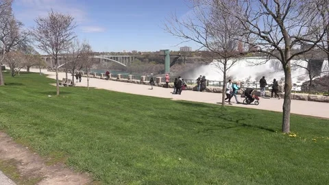 Niagara falls tourist industry empty and devastated in COVID 19 pandemic Stock-Footage 153342941