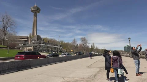Niagara falls tourist industry empty and devastated in COVID 19 pandemic Video stock 153343055