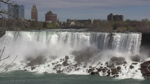Niagara falls tourist industry empty and devastated in COVID 19 pandemic 库存影片 153343252