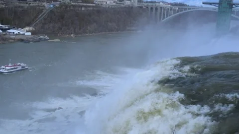 Niagara Falls, USA: This image features the American Falls and Bridal Veil .. Stock Footage 336918076