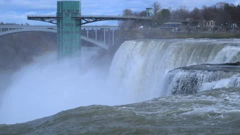 Niagara Falls, USA: This image features the American Falls and Bridal Veil .. Stock Footage 336918163