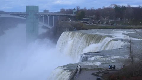 Niagara Falls, USA: This image features the American Falls and Bridal Veil .. Stock Footage 336918579