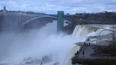 Niagara Falls, USA: This image features the American Falls and Bridal Veil .. Stock Footage 336918681