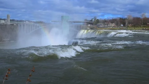 Niagara Falls, USA: This video captures the Niagara Falls from the U.S. sid.. Stock Footage 336918118