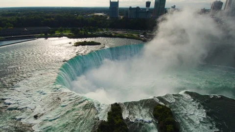 Niagara Falls View, Aerial Drone Beautiful Flying Shot Tourism 4K Stock Footage 102445205