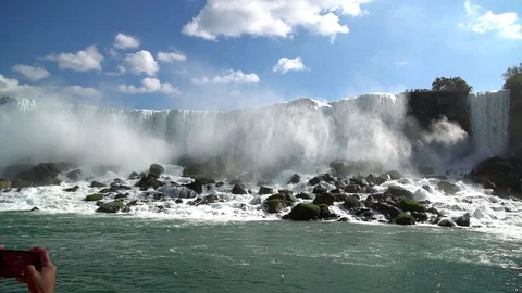 Niagara Falls view from the Niagara River Vídeo Stock 125251572