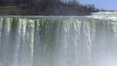 Niagara Falls viewed from the Canadian side, with the Rainbow Bridge connec.. Stock Footage 341692822